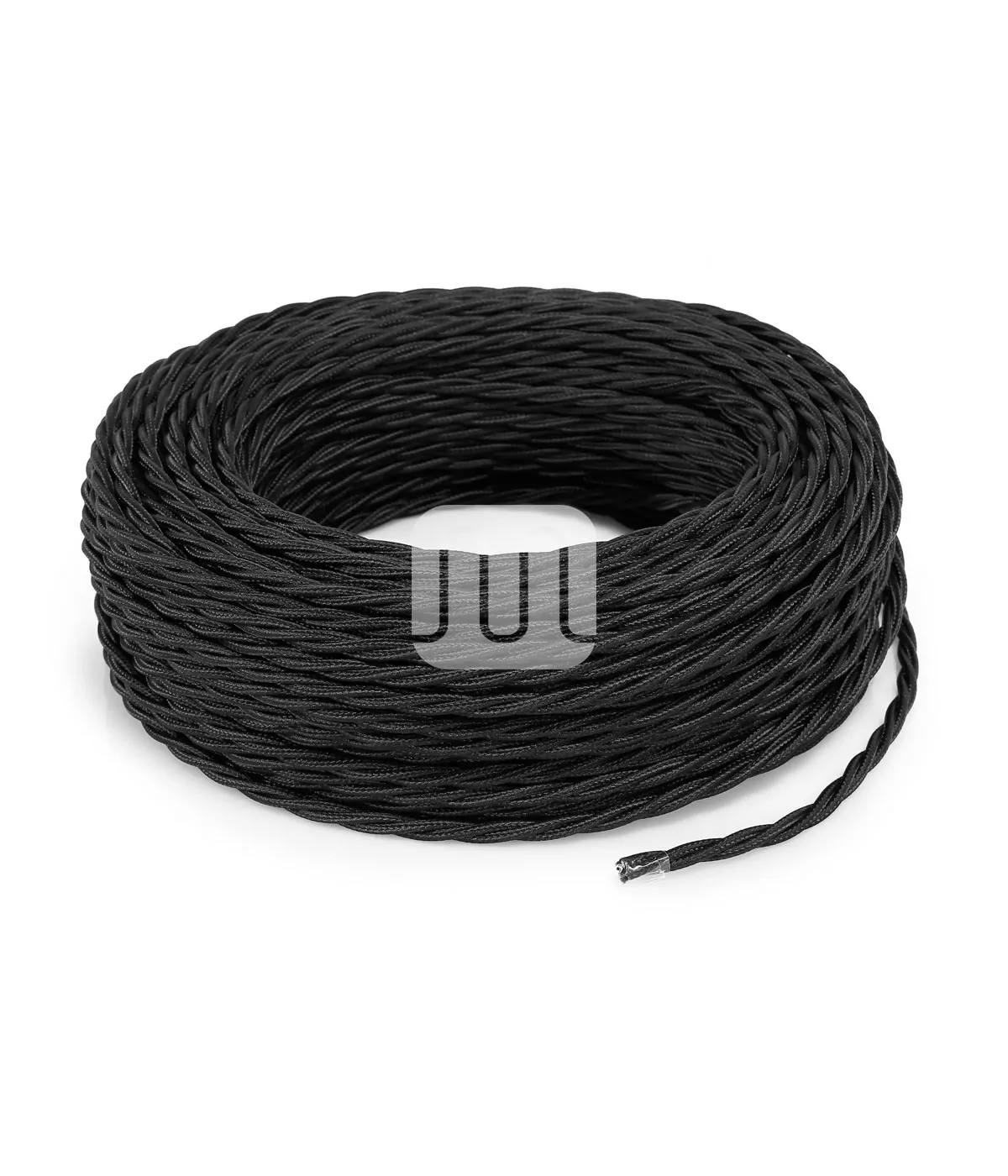 Svart Stoffledning | Tvinnet | 2x0.75mm2 (uten jord) - Bilde 3
