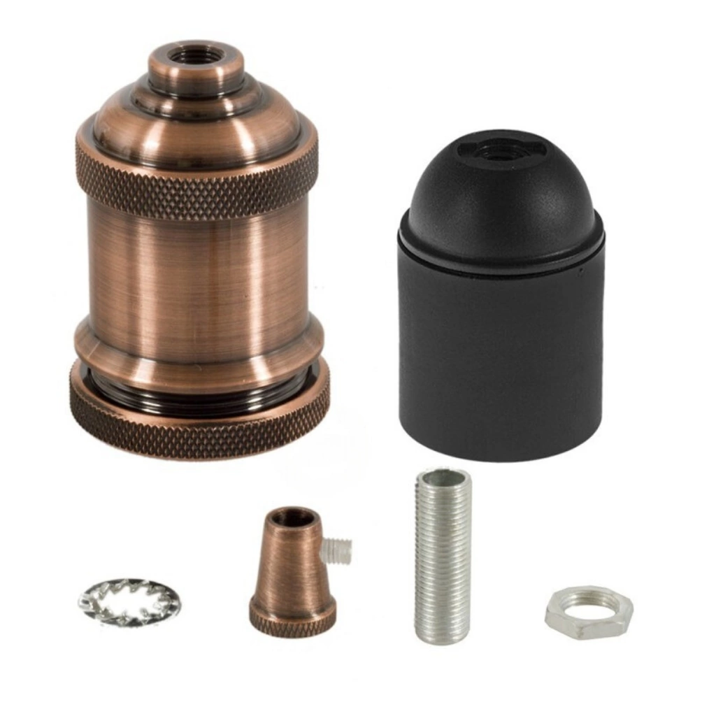 Rustikk Vintage Lampeholder E27 – Kobber - Bilde 5