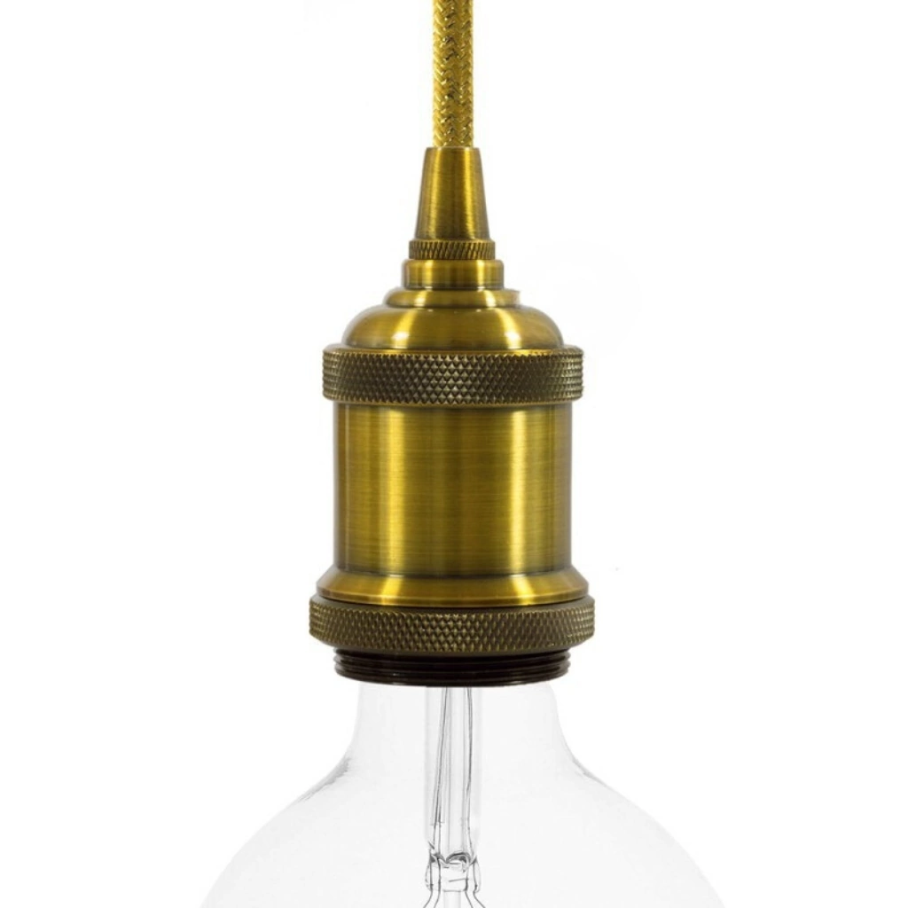 Rustikk Vintage Lampeholder E27 – Messing