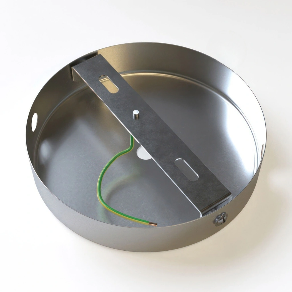 Chrome – Lampekopp (Stor Ø120) med pendelfeste og to sidehull - Bilde 4