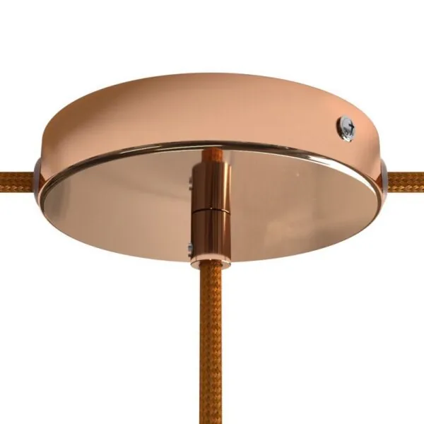 Kobber – Lampekopp (Stor Ø120) med pendelfeste og to sidehull