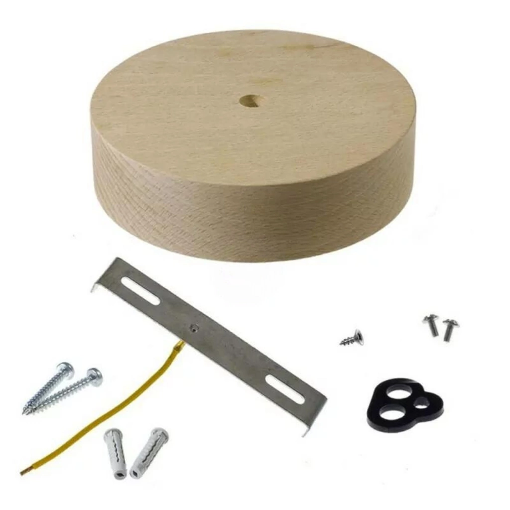 Lampekopp i Tre - Rund Stor Ø120mm - Bilde 4