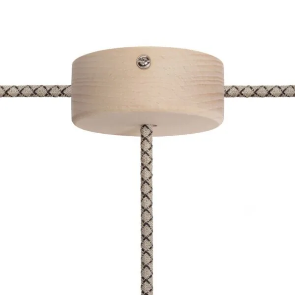 Lampekopp (Mini Ø88) av tre med pendelfeste og to sidehull
