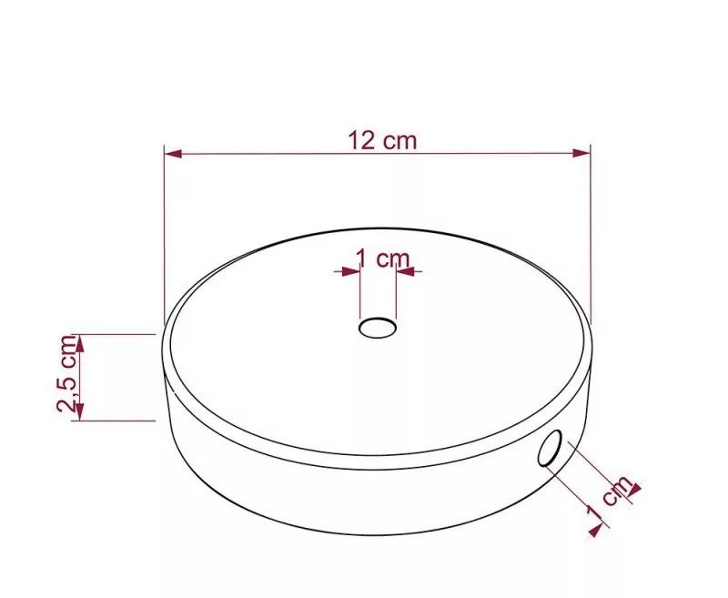 Blank Hvit – Lampekopp (Stor Ø120) med pendelfeste og to sidehull - Bilde 4