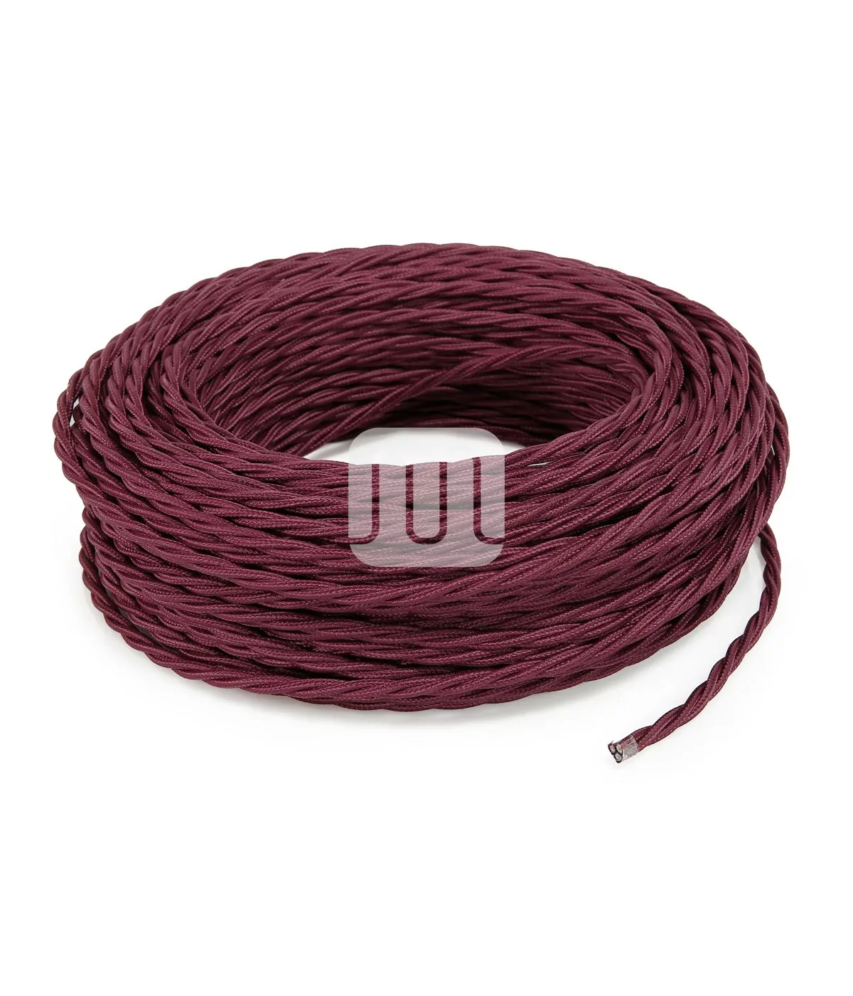 Bordaux Vinrød Stoffledning | Tvinnet | 3x0.75mm2 (2 + jord) - Bilde 2