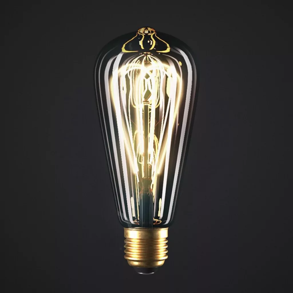 E27 Røk-farget glass, Edison, Buet LED, 5W, Dim, 2000K - Bilde 3