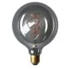 E27 Røk-farget glass, Globe G125, Buet LED, 5W, Dim, 1800K