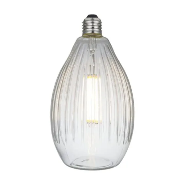 E27 EOS Krystall - Stor lyspære, klart glass, 6W, 2700K, Dim