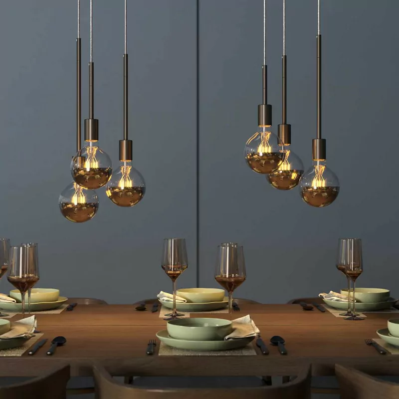 Børstet Titan – Forlenger rør for lampe av metall. M10. Dobbelgjenget. - Bilde 2
