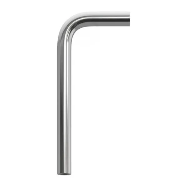 Bøyd Rør 14cm 90° - M10 Dobbelgjenget - 10 Farger - Chrome