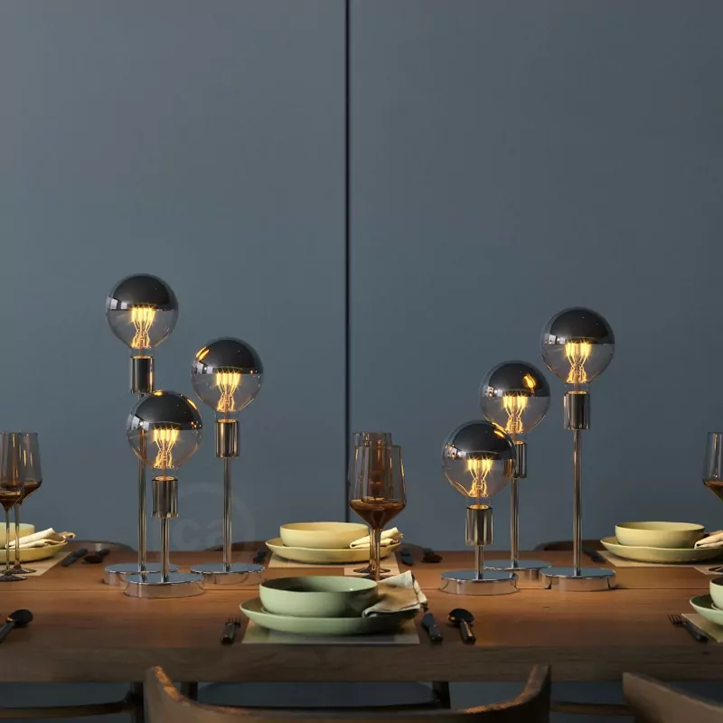 Chrome – Forlenger rør for lampe av metall. M10. Dobbelgjenget. - Bilde 2