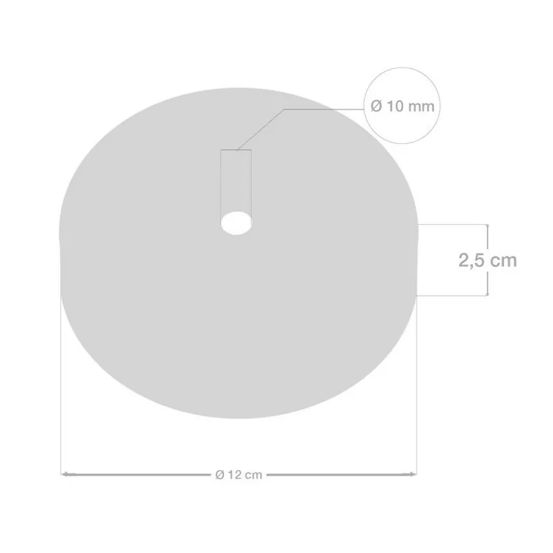 Lampekopp/Baldakin Rund (Ø120) – Sort Chrome - Bilde 2