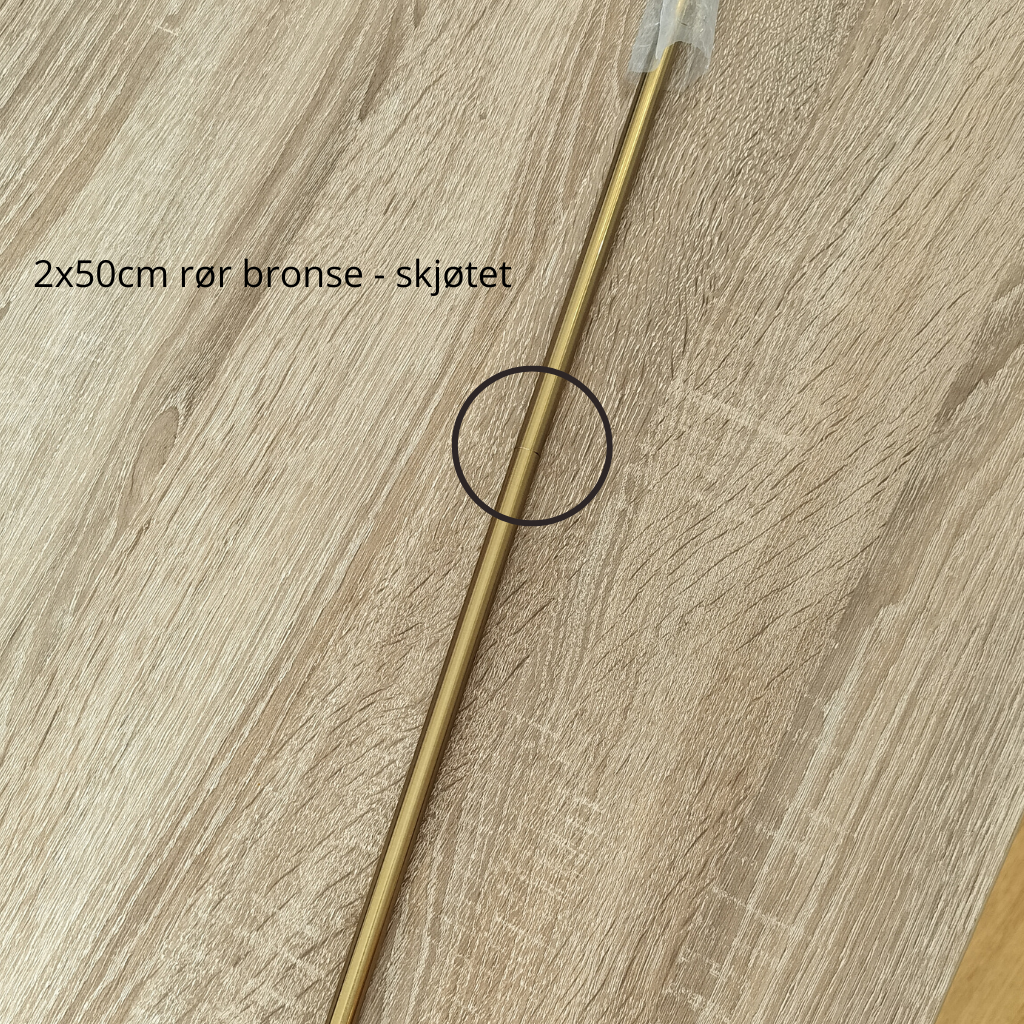 Børstet Messing / Bronse – Forlenger rør for lampe av metall. M10. Dobbelgjenget. - Bilde 5