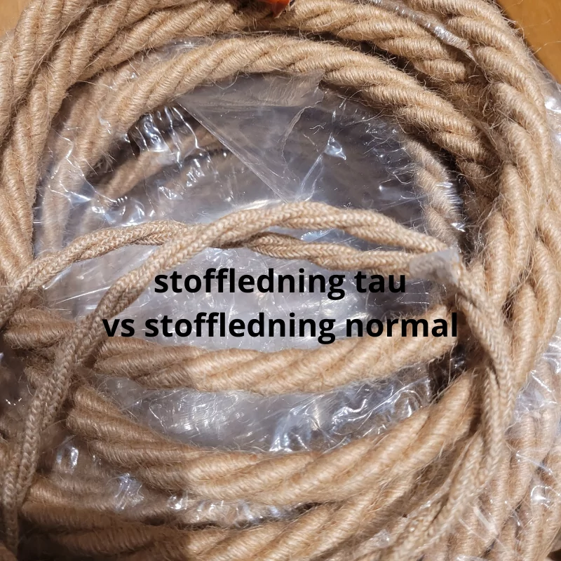 Ø12 Tau Tvinnet – Tykk tvinnet Strie stoffledning. 3×0.75mm2 (med jord) - Bilde 4
