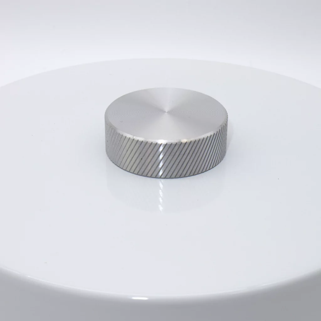 Kompakt Mini Dimmer – Sølv riflet ALU. For innbygging. LED/Halogen. 230V - Bilde 2