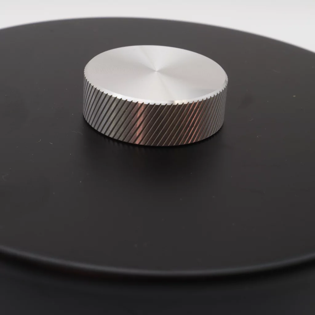 Kompakt Mini Dimmer – Sølv riflet ALU. For innbygging. LED/Halogen. 230V - Bilde 6