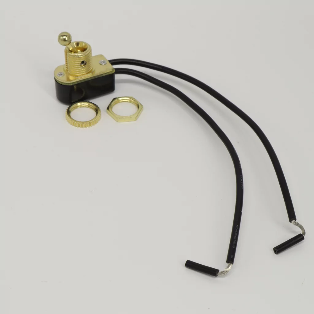 Vippebryter for lampe - Retro, Messing, 3A, M12 - Bilde 2