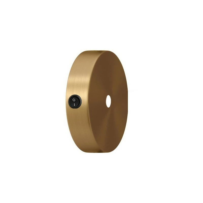 Lampekopp med bryter mini – Ø83mm – Børstet Messing