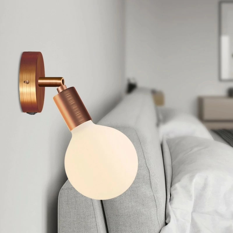 Lampekopp med bryter mini – Ø83mm – Børstet kobber - Bilde 3