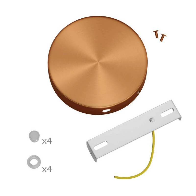Børstet Kobber – 4 hull Koblingsboks/Takboks (Ø120mm) For Sideveis Kabler - Bilde 3