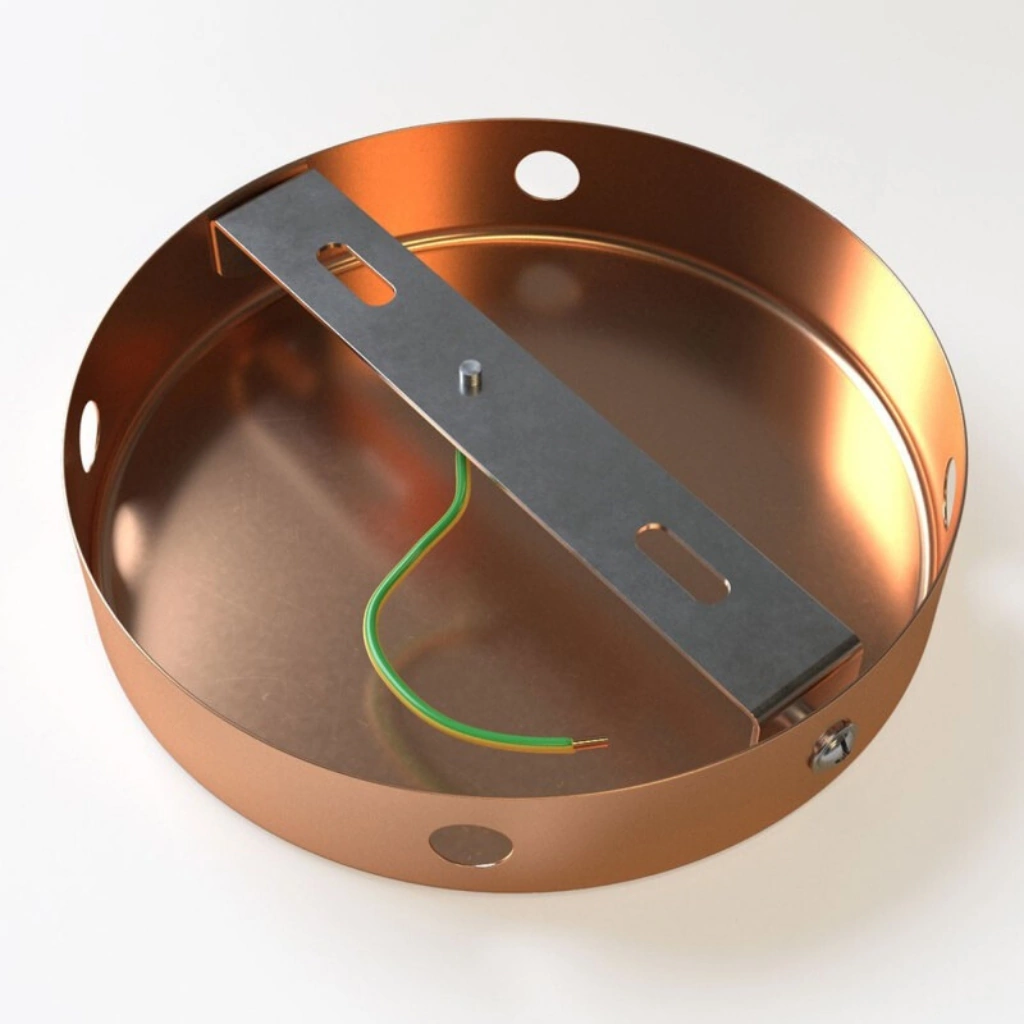 Børstet Kobber – 4 hull Koblingsboks/Takboks (Ø120mm) For Sideveis Kabler - Bilde 5