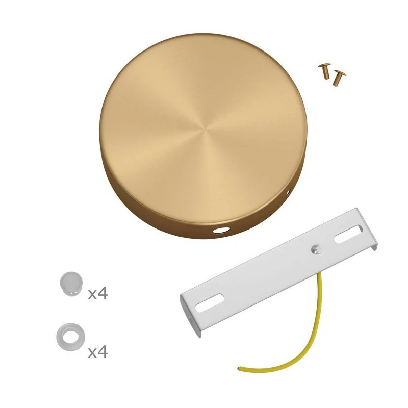Børstet Messing – 4 hull Koblingsboks/Takboks (Ø120mm) For Sideveis Kabler - Bilde 3