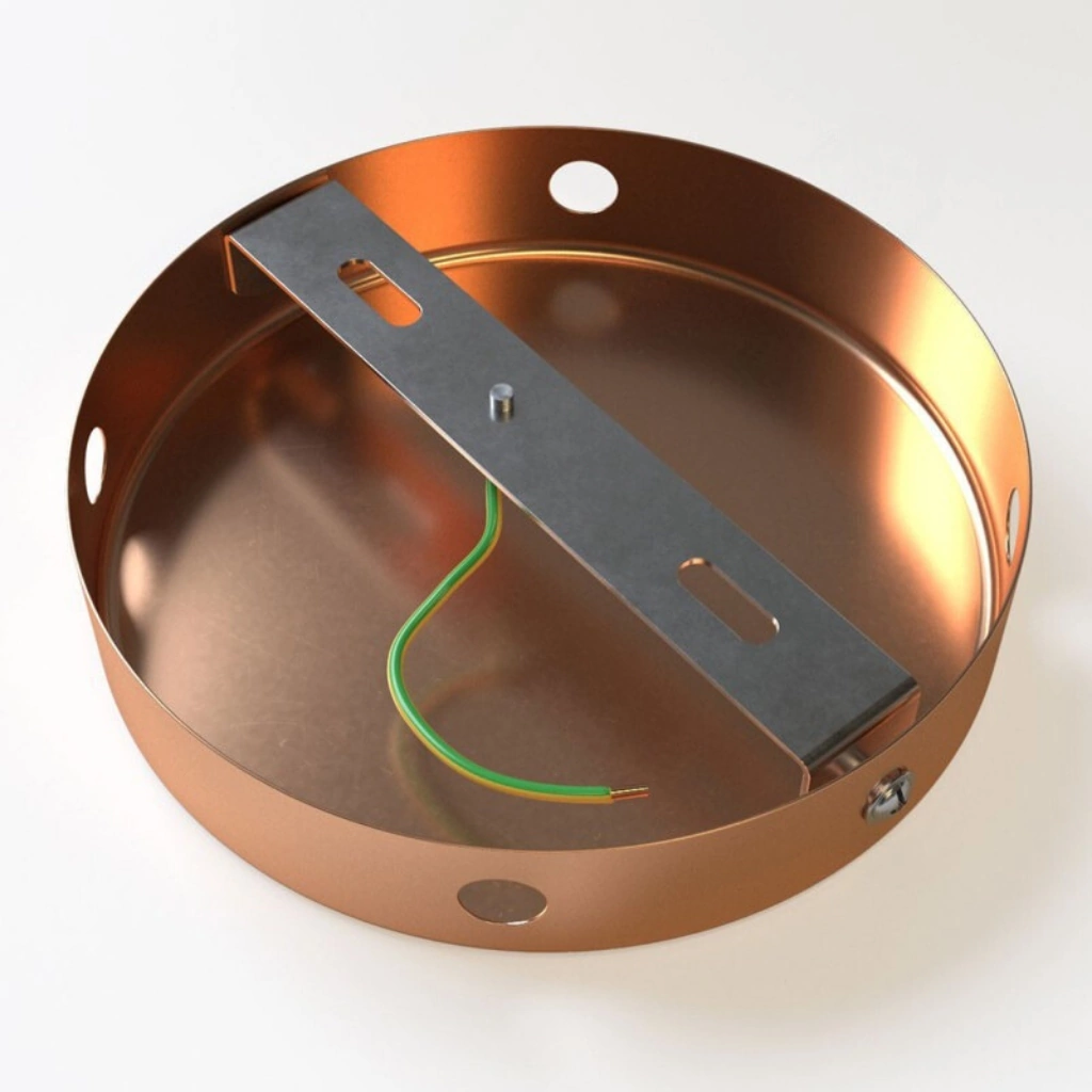 Kobber – 4 hull Koblingsboks/Takboks (Ø120mm) For Sideveis Kabler - Bilde 4