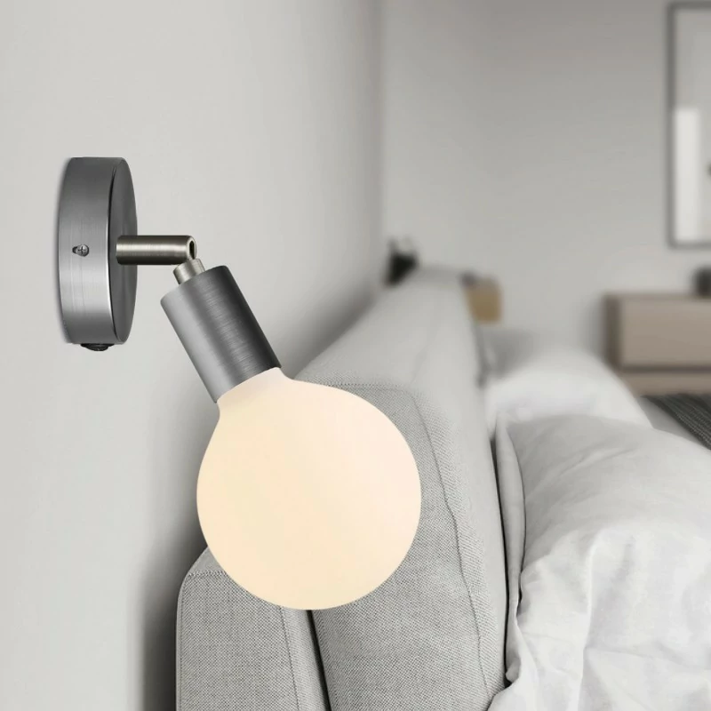 Lampekopp med bryter mini – Ø83mm – Børstet Titan - Bilde 3