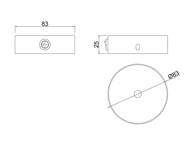 Lampekopp med bryter mini – Ø83mm – Børstet kobber - Bilde 4