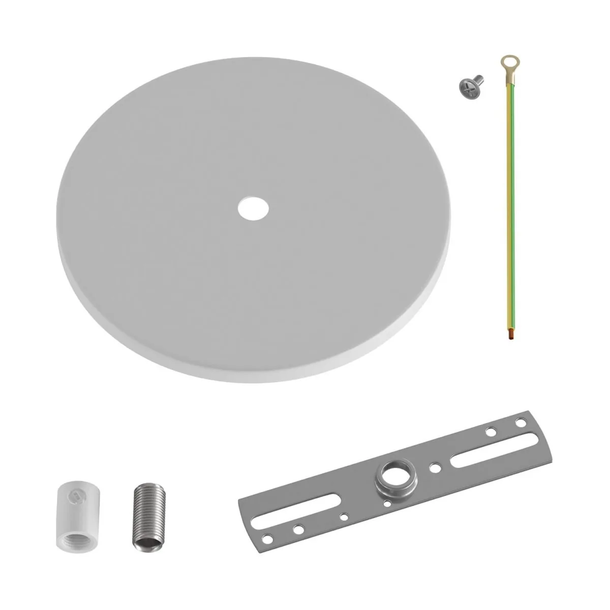 Taklokk og Vegglokk M10 med pendelfeste Ø126mm - Matt Hvit Metall - Bilde 2