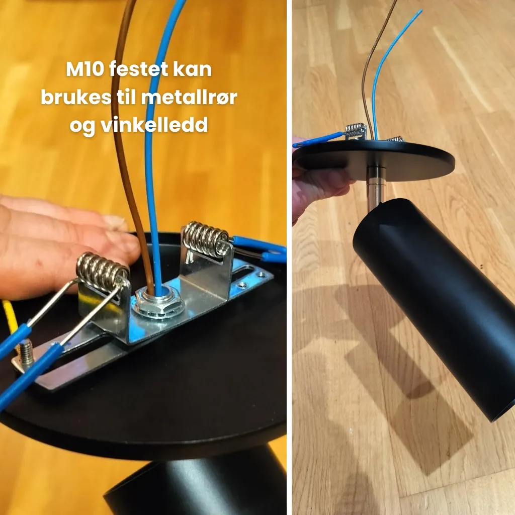 Taklokk og Vegglokk M10 med pendelfeste Ø126mm - Matt Hvit Metall - Bilde 3
