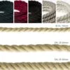 XL-3XL Stoffledning - Tykk tau lampeledning Ø16 - Ø30mm. 3×0.75mm2 (med jord)