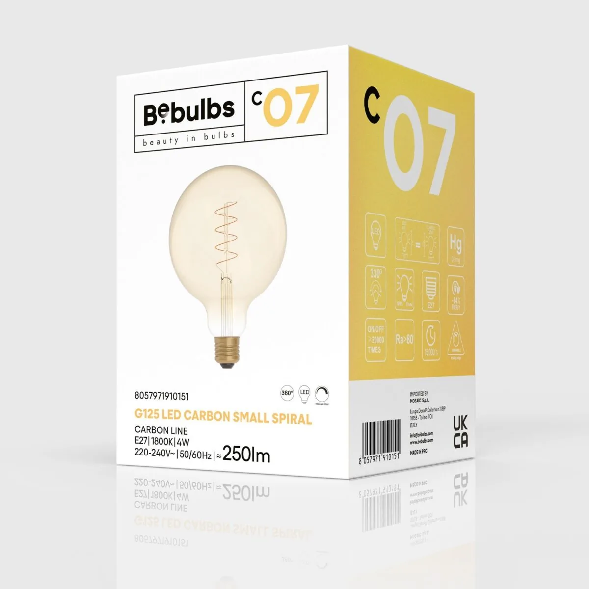 E27 Carbon Globe G125 – 4W 250Lm 1800K RA80 - Bilde 9