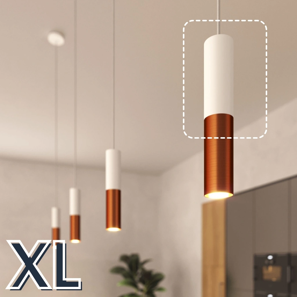 Tubo XL Matt Hvit - Lampesokkel Spotlight, E14