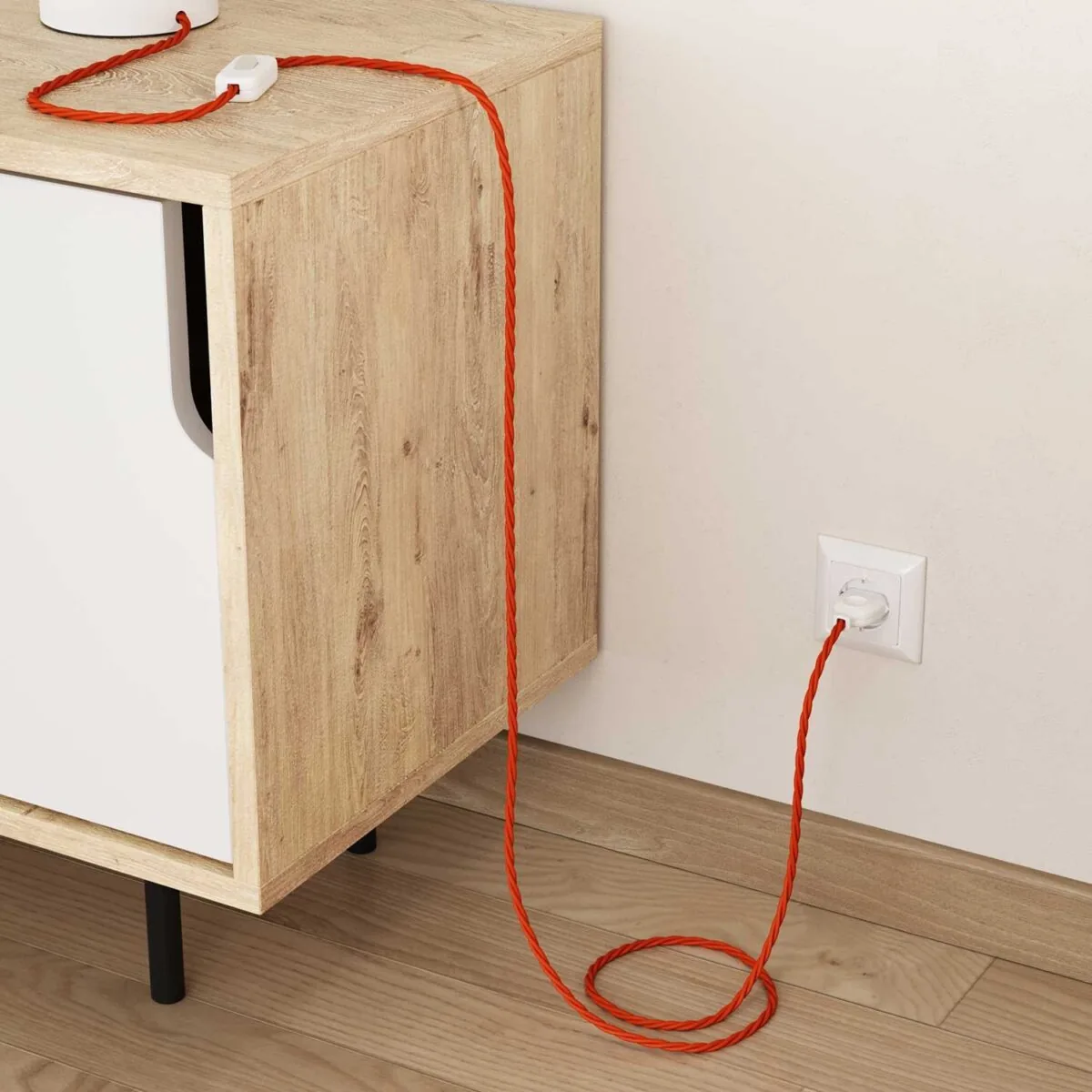 Oransje Stoffledning | Tvinnet | 3×0.75mm2 (2 + jord) - Bilde 4