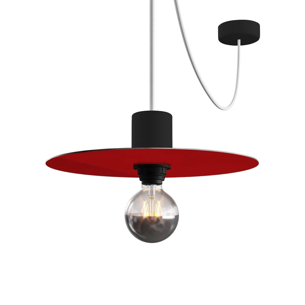 Glossy red/Matt red – Ø240 Flat Lampeskjerm Inne/Ute - Bilde 2