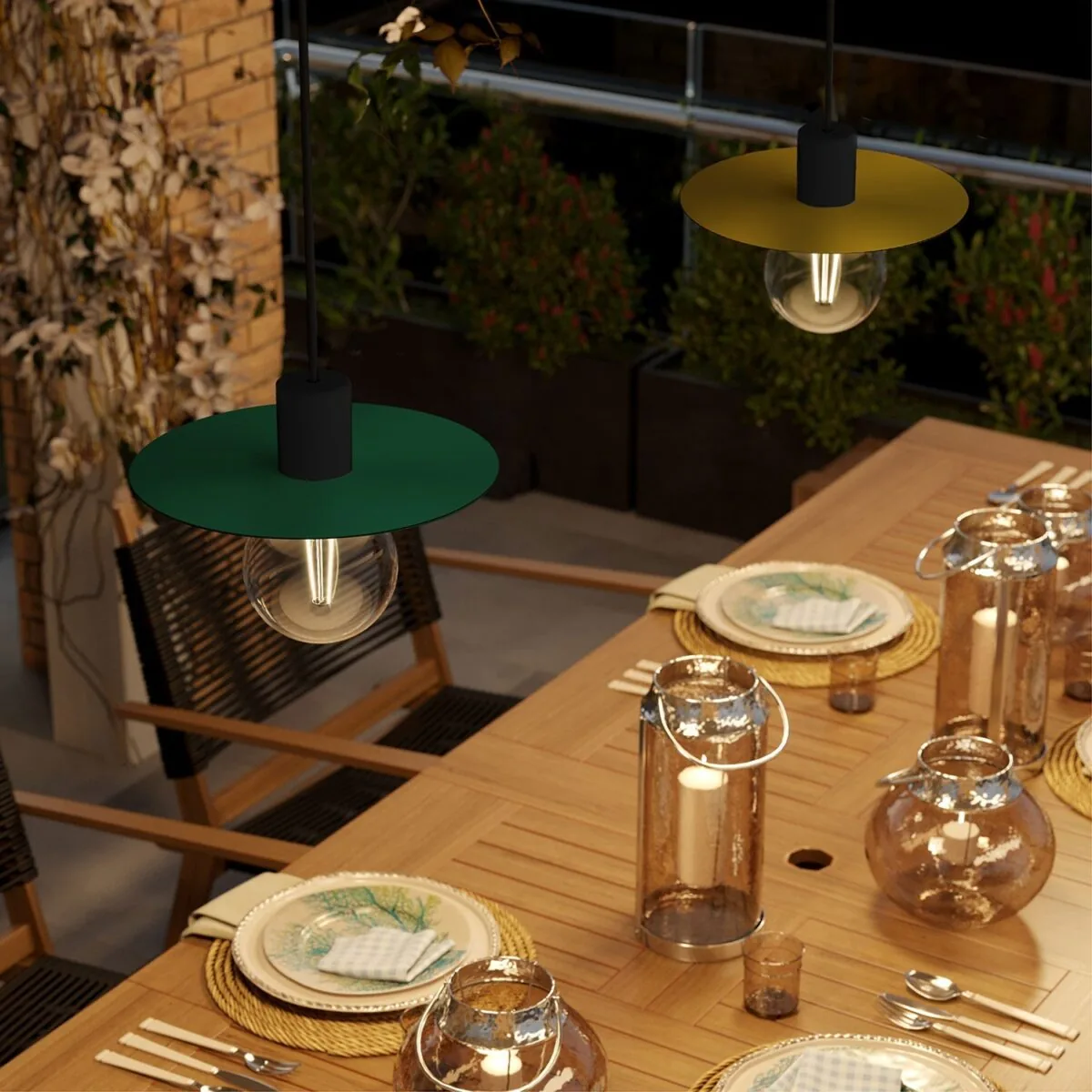 Light green/Lemon yellow – Ø240 Flat Lampeskjerm Inne/Ute - Bilde 2