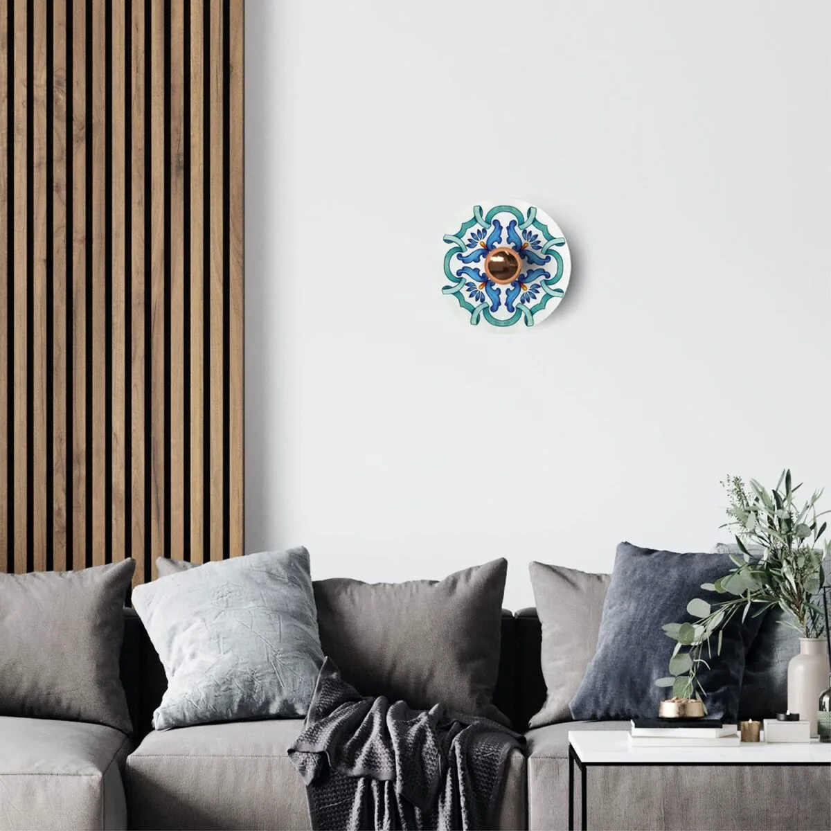 Majolica Blue – Ø240 Flat Lampeskjerm Inne/Ute - Bilde 8