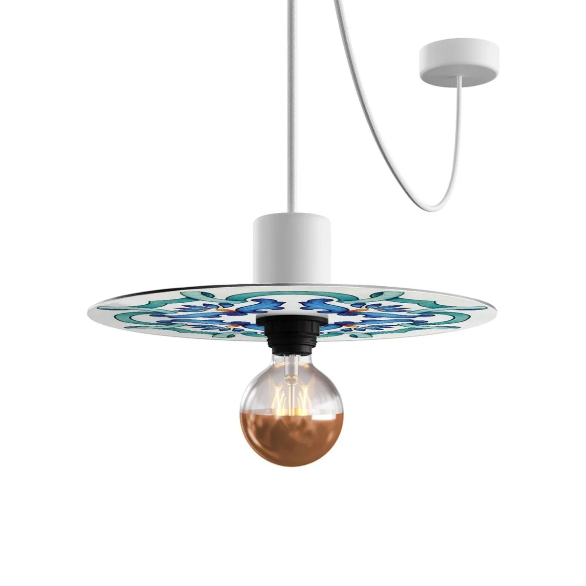 Majolica Blue – Ø240 Flat Lampeskjerm Inne/Ute - Bilde 6