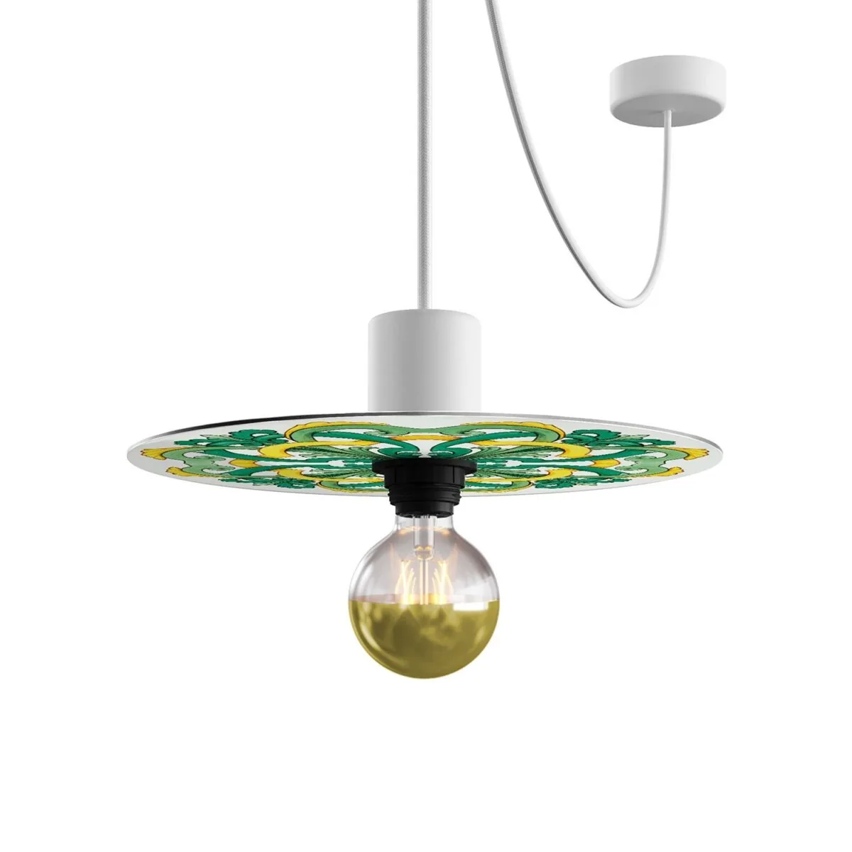 Majolica Yellow/Green – Ø240 Flat Lampeskjerm Inne/Ute - Bilde 8