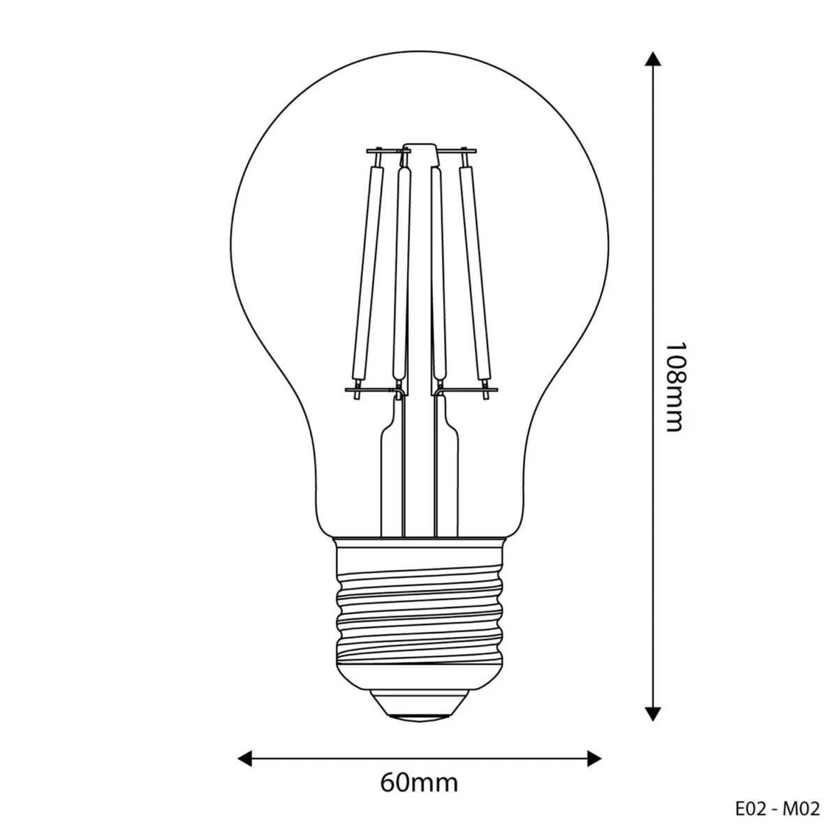 E27 Milky-White, A60, Non-Dim, 4W 470Lm 2700K - Bilde 4