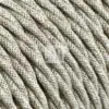 Lin Beige Grov Stoffledning | Tvinnet | 2x0.75mm2 (uten jord)