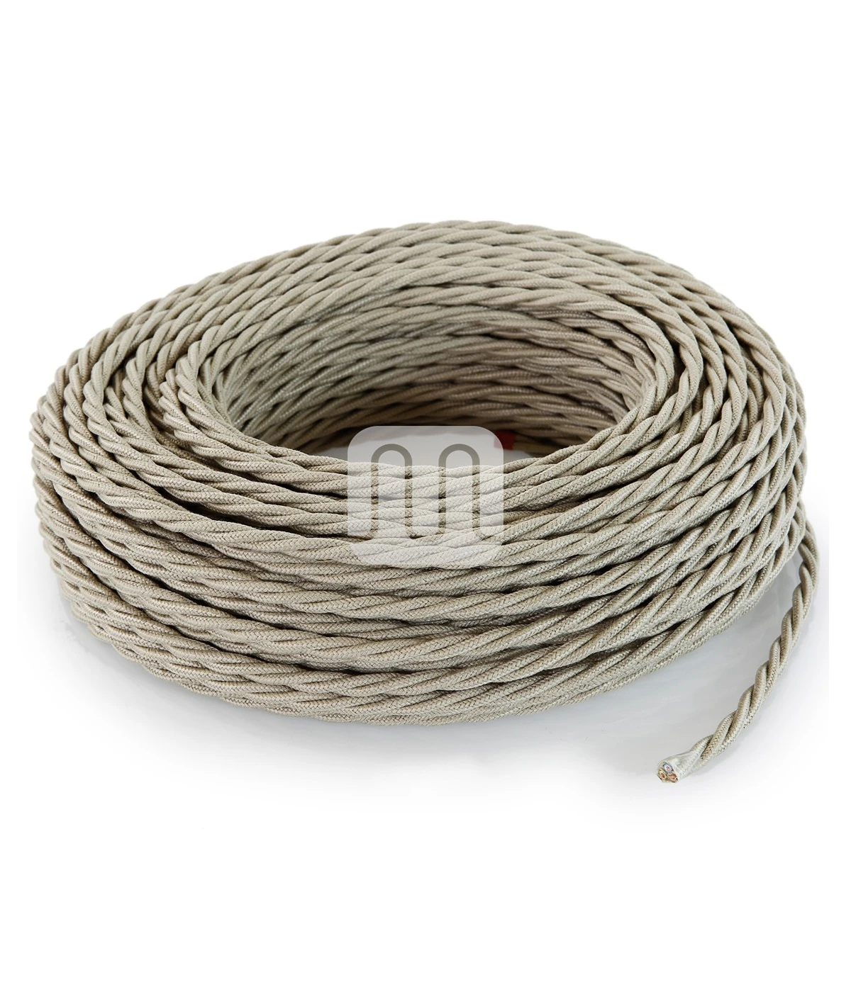Sand Beige Stoffledning | Tvinnet | 2×0.75mm2 (uten jord) - Bilde 2