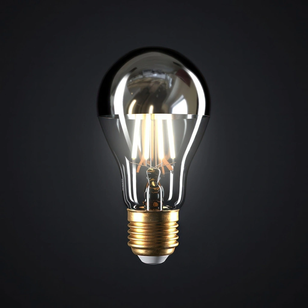 Sølv - Toppforspeilet Lyspære A60, LED, Dim, 7W, 2700K - Bilde 3