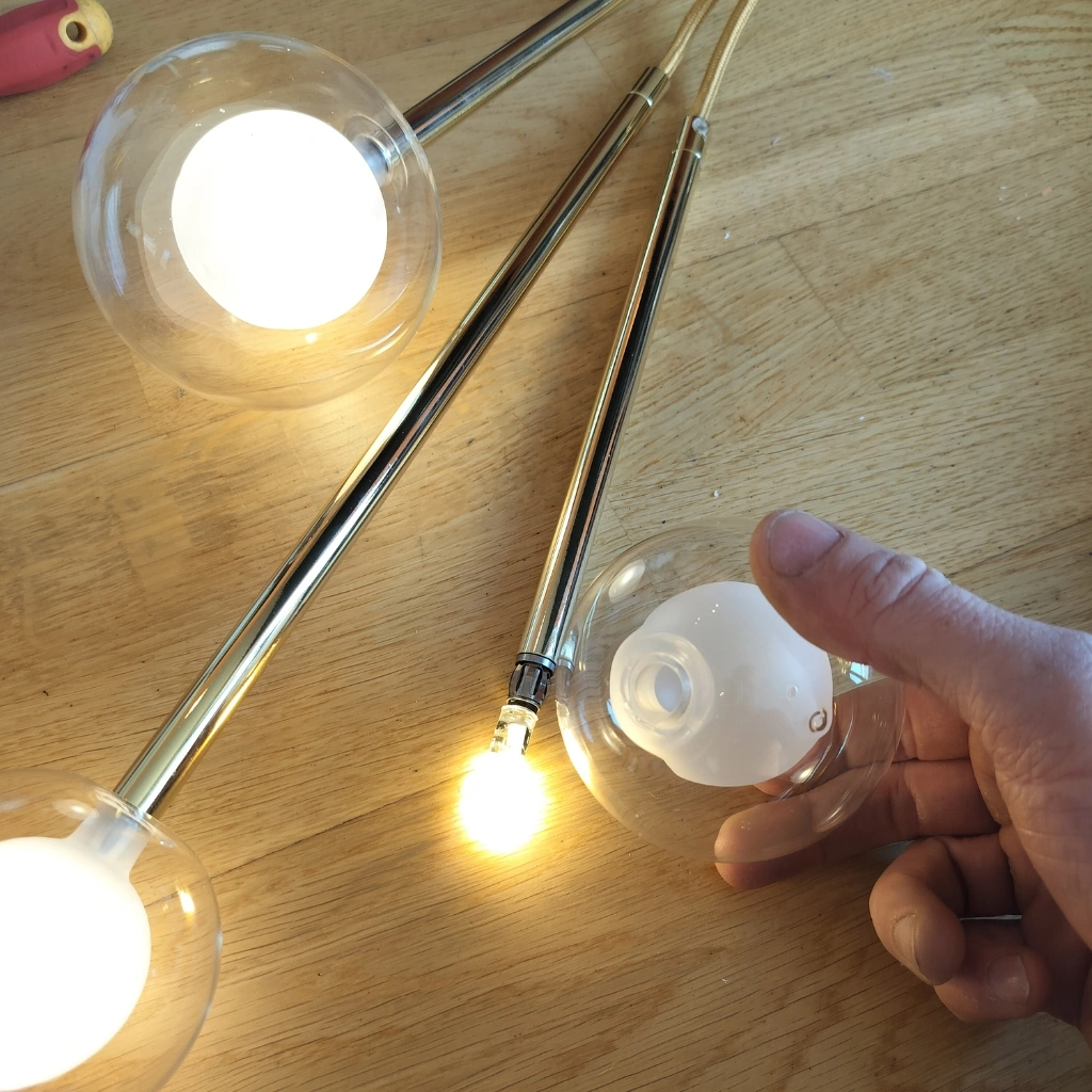 Glasskuppel Ø100mm Opalhvit Glass - G4 - Bilde 5