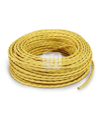 Gul Stoffledning | Tvinnet | 2×0.75mm2 (uten jord) - Bilde 2