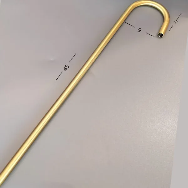Svanehals 45cm 90° - Bøyd rør Messing M10 Dobbelgjenget