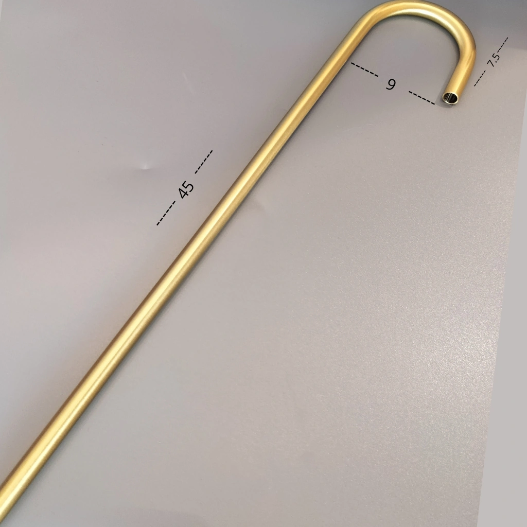 Svanehals 45cm 90° - Bøyd rør Messing M10 Dobbelgjenget
