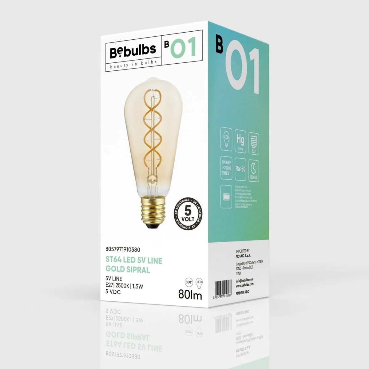 5V Lyspære Edison ST64,  Dimbar, 1,3W, E27, 2500K - Bilde 5