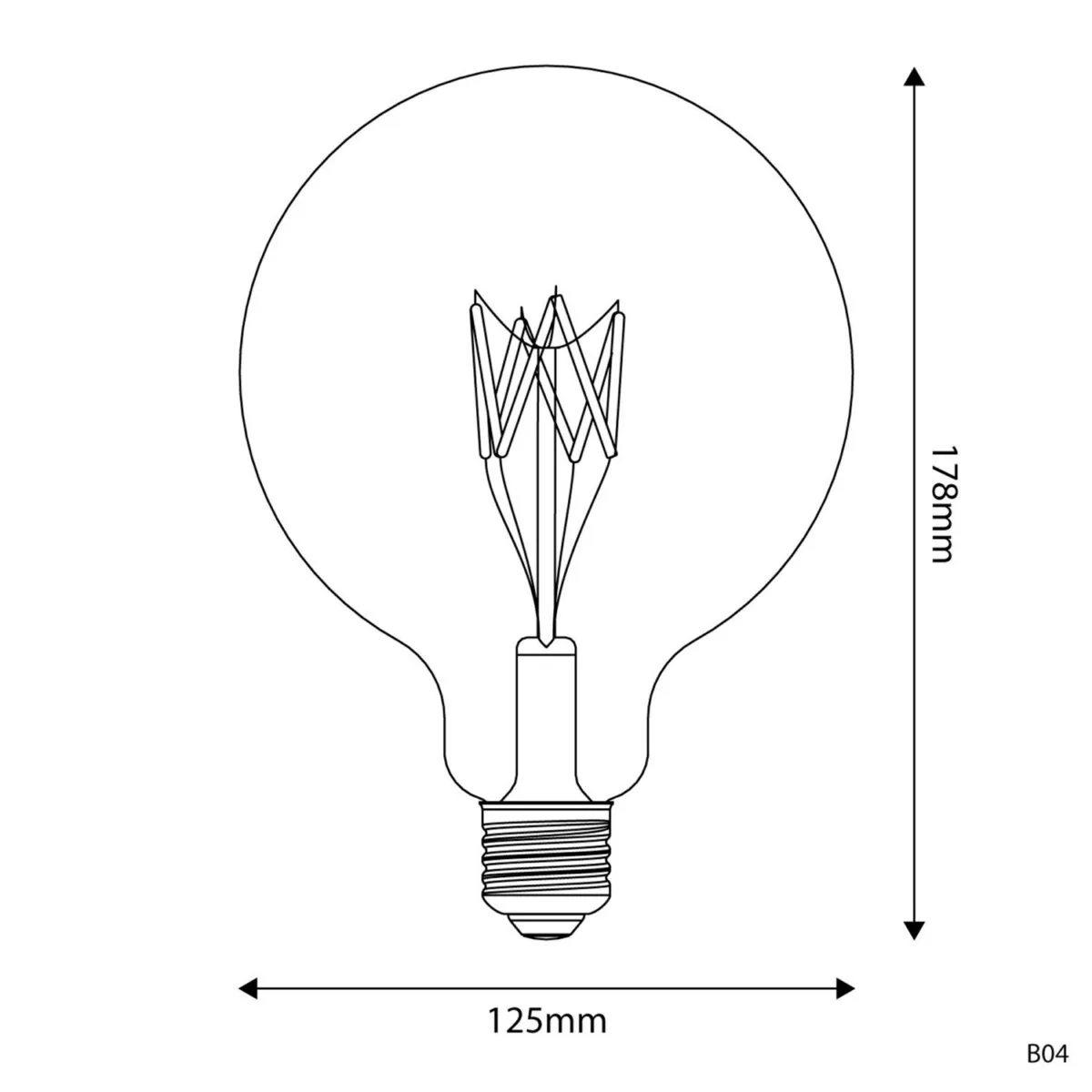 5V Lyspære Globe G125,  Dimbar, 1,3W, E27, 2500K - Bilde 6